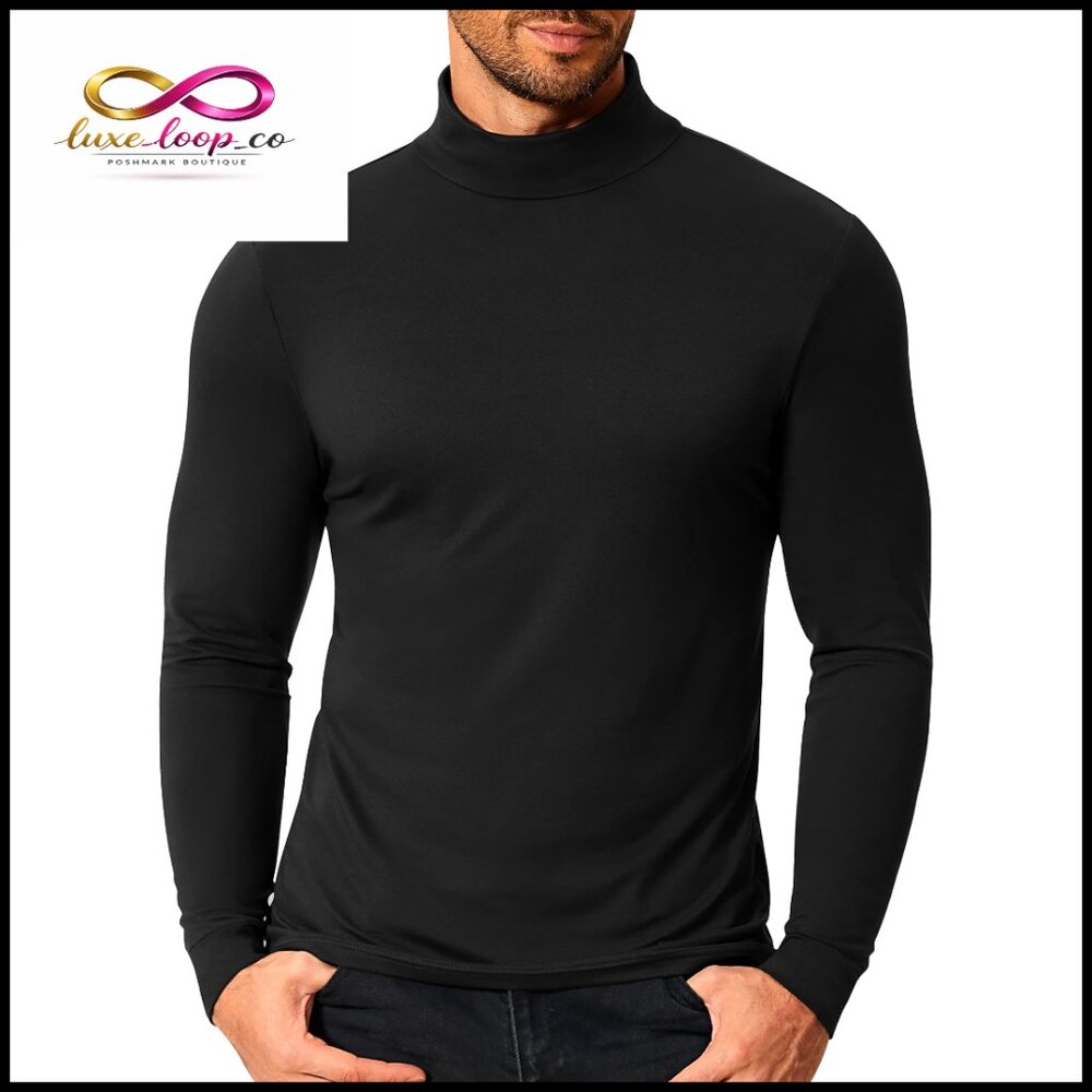 Slim Fit Mock Turtleneck Pullover Sweater Lightweight Thermal Layering Essential